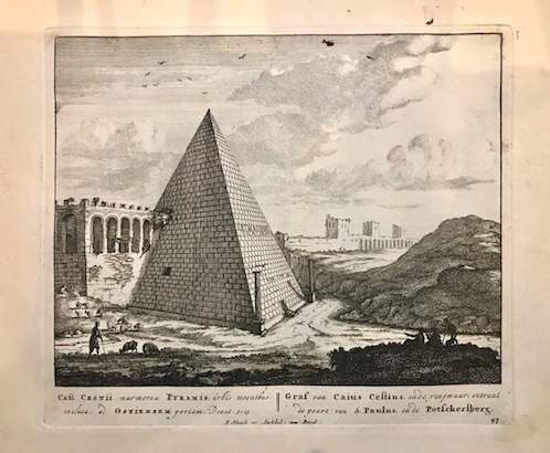 Schenk Peter (1660-1711) Caii Cestii marmorea Pyramidis, urbis moenibus inclusa, ac Ostiensem portam 1705 Amsterdam